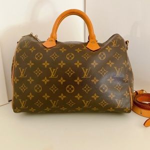 Authentic Louis Vuitton Speedy Bandolier 30 Monogram